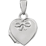 14K Yellow Heart Embossed Bow Locket