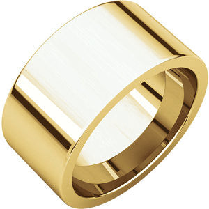 14K Yellow 10mm Flat Comfort Fit Band