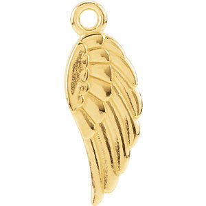 14K Yellow Angel Wing Charm