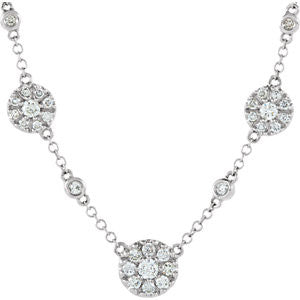 14K White 1-2 CTW Diamond Necklace