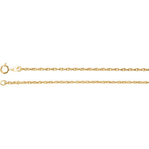 14K Yellow 1.5mm Rope 18" Chain