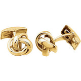 14K Yellow Knot Cuff Links