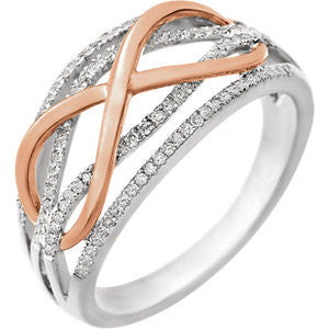 14K White & Rose 1-4 CTW Diamond Ring