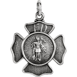 Sterling Silver 16.75mm St. Florian Pendant