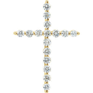 14K Yellow 1-4 CTW Diamond Cross Pendant