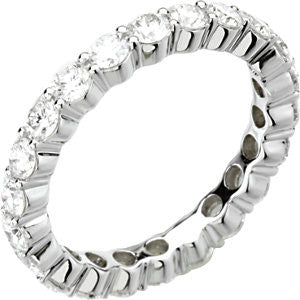 14K White 2 CTW Diamond Eternity Band Size 7.5