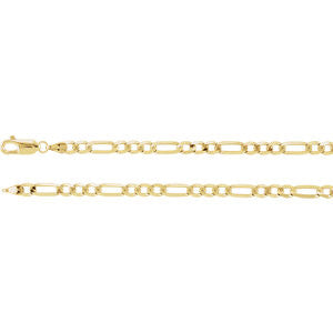 14K Yellow 4mm Figaro 24" Chain