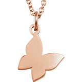 14K Yellow Tiny Posh Butterfly 16-18" Necklace