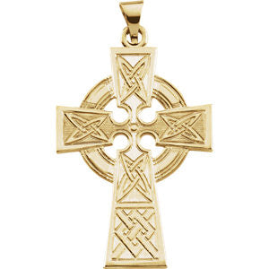 14K Yellow Celtic Cross with Packaging