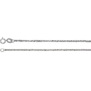 14K White 1.25mm Sparkle Singapore 20" Chain