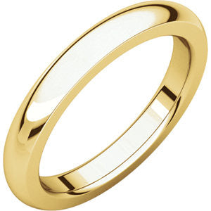 14K Yellow 3mm Heavy Comfort Fit Band