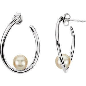 Sterling Silver Freshwater Cultured Pearl Earrings