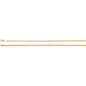 14K Yellow 4mm Rope 24" Chain