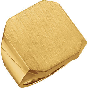 14K Yellow 20x18mm Octagon Men's Signet Ring