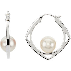 Freshwater Cultured Pearl Hoop Earrings