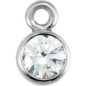 14K White .07 CTW Diamond Micro Bezel Dangle