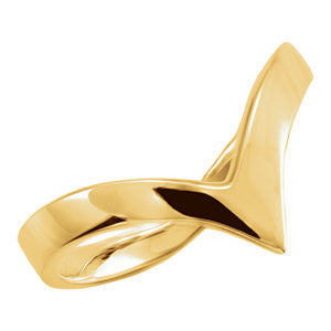 14K Yellow "V" Ring