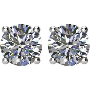 14K White 1 CTW Diamond Earrings