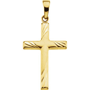 14K Yellow 24x16mm Cross Pendant