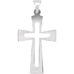 Sterling Silver 27.5x18mm Cross Pendant