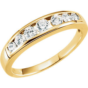 14K Yellow 3-8 CTW Diamond 7 Stone Anniversary Band