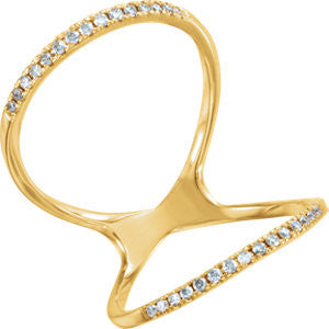 14K Yellow 1/5 CTW Diamond Freeform Ring