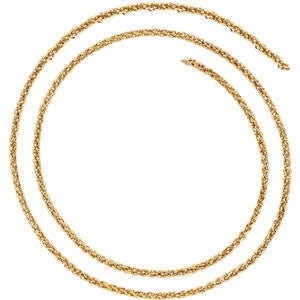 14K Yellow 2.4mm Wheat 24" Chain