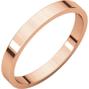 14K Rose 2.5mm Flat Band