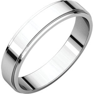 Sterling Silver 4mm Flat Edge Band