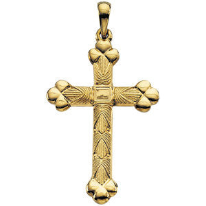 14K Yellow 32x22mm Cross Pendant