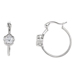 Sterling Silver BFlower™ CZ Dangle Earrings