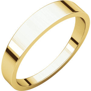 10K Yellow 4mm Flat Tapered Band