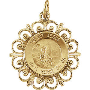 14K Yellow 18.5mm Infant Jesus Medal