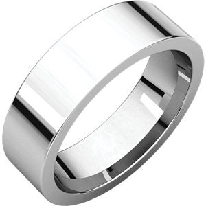 Platinum 8mm Flat Comfort Fit Band