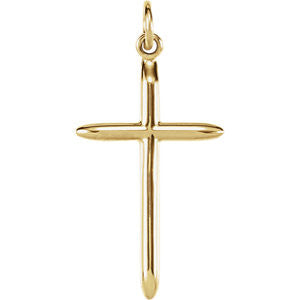 14K Yellow 25x15mm Cross Pendant