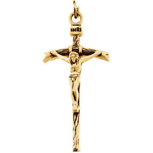 14K Yellow 38x18mm Crucifix Pendant