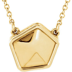 14K White Geometric 18" Necklace