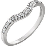 14K White .06 CTW Diamond Band for 4mm Round Ring