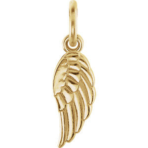 14K Yellow Angel Wing Charm with Jump Ring