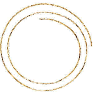 14K Yellow 1mm Solid Box 24" Chain