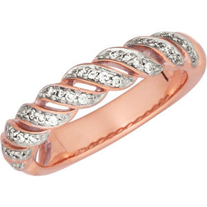 14K Rose 1-5 CTW Diamond Anniversary Band