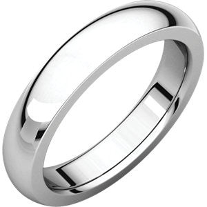 14K White 4mm Heavy Comfort Fit Band