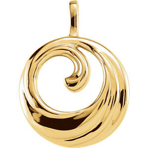 14K Yellow Circle Pendant