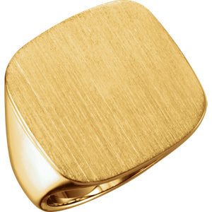 14K Yellow 20mm Men's Solid Signet Ring