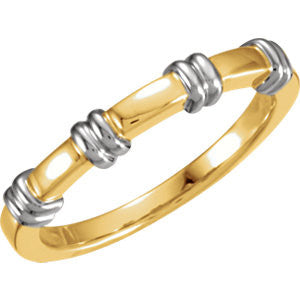 14K Yellow & White 3.5mm Men's Duo Band