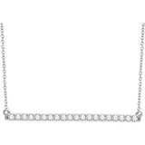 14K White 1/6 CTW Diamond Bar 16-18" Necklace