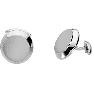 18K White Men's Cuff Link