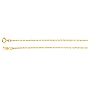 14K Yellow 1.25mm Rope 20" Chain