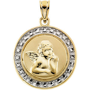 14K Yellow 18.75mm Raphael Angel Pendant