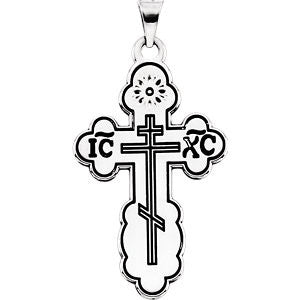 Sterling Silver 26x17mm Orthodox Cross Pendant